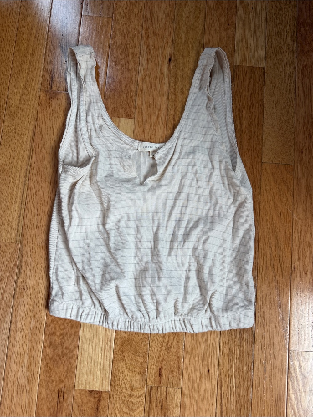 Gilded Intent Cream Striped Tank Top